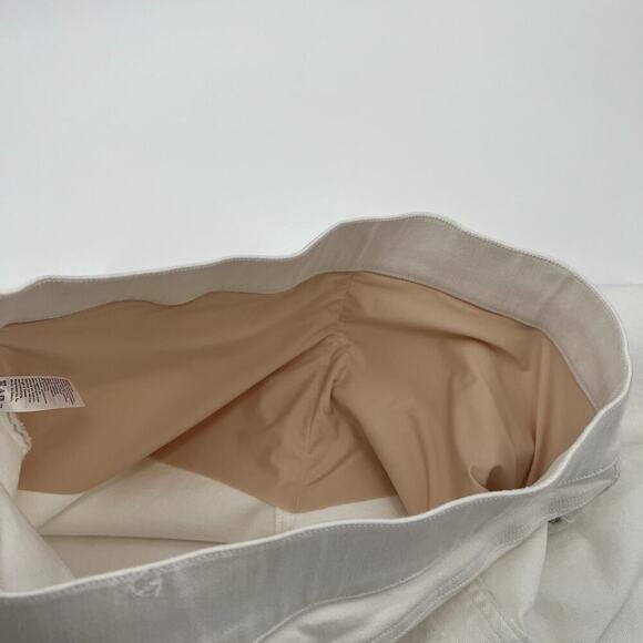 Spanx Pull On White Skinny Distressed Denim Jeans Raw Hem Extra Large - Picture 10 of 13